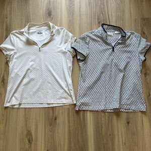 EP Pro Short Sleeve 1/4 Zip Polo Size M Lot of 2 Golf Tennis Pickleball EUC